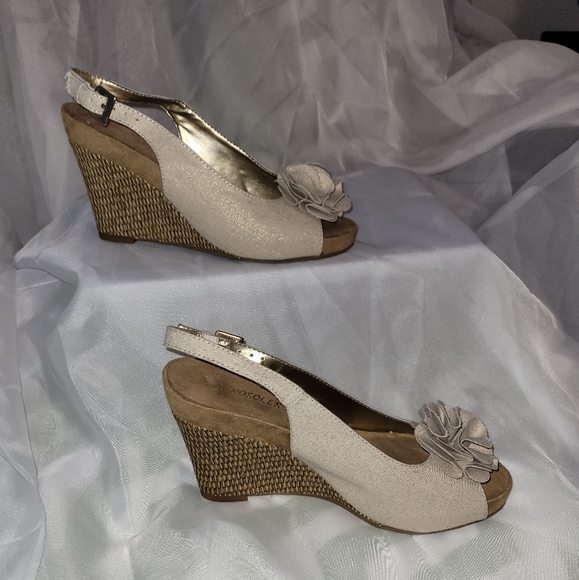 WEDGE W ROSE DESIGN SIMMER BADGE , NWOT - Picture 2 of 4